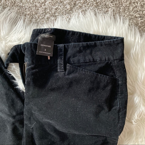 Ann Taylor | Black Corduroy Straight Leg Pants Size 2 - Picture 6 of 10
